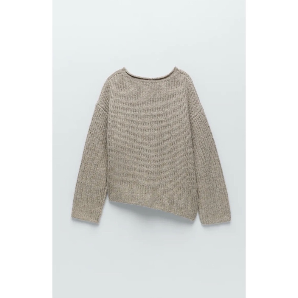 NWT ZARA WOOL BLEND ASYMMETRIC SWEATER - Picture 4 of 5